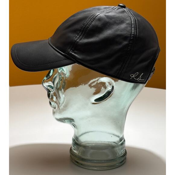 Rag & Bone Buttery Soft 100% Sheep Nappa Leather Baseball Cap Hat in Black OS - Picture 4 of 12
